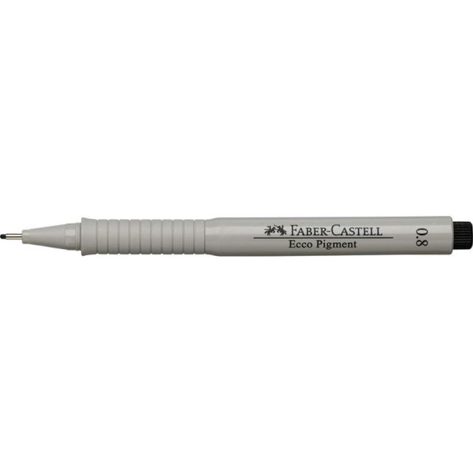 Linere si finelinere - Liner, varf 0.8mm, negru, Faber-Castell Eco Pigment