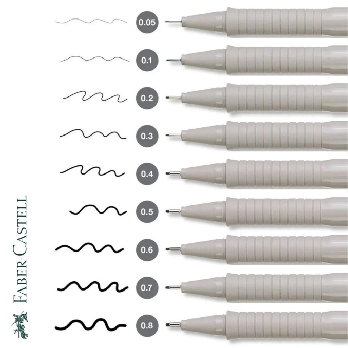 Linere si finelinere - Liner, varf 0.8mm, negru, Faber-Castell Eco Pigment