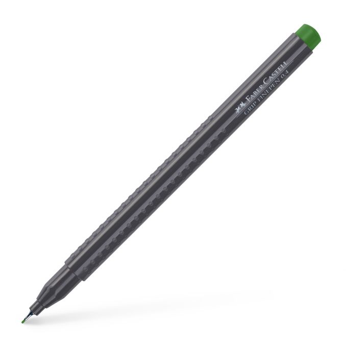 Linere si finelinere - Liner, varf 0.4mm, olive, Faber-Castell Grip