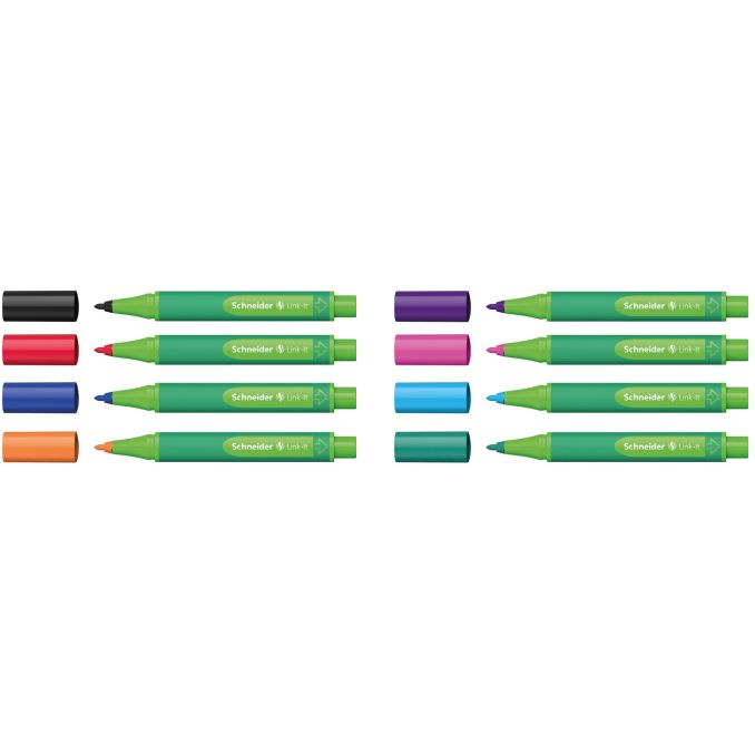 Linere si finelinere - Liner, varf 1.0mm, 8 culori/set, Schneider Link-It