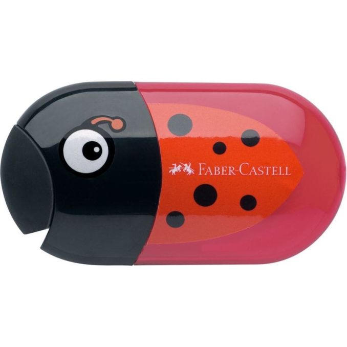 Alte accesorii - Ascutitoare dubla, cu radiera, buburuza, Faber-Castell