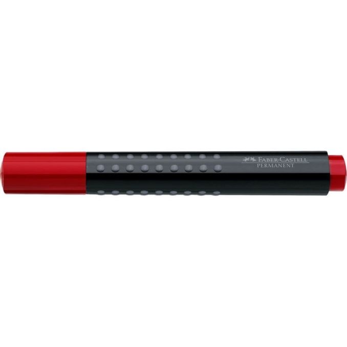 Markere si evidentiatoare - Marker permanent, varf rotund 4.0mm, rosu, Faber-Castell 1504 Grip