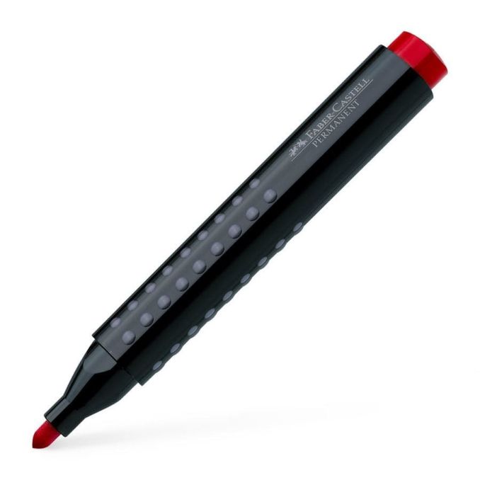 Markere si evidentiatoare - Marker permanent, varf rotund 4.0mm, rosu, Faber-Castell 1504 Grip Markere si evidentiatoare - Marker permanent, varf rotund 4.0mm, rosu, Faber-Castell 1504 Grip