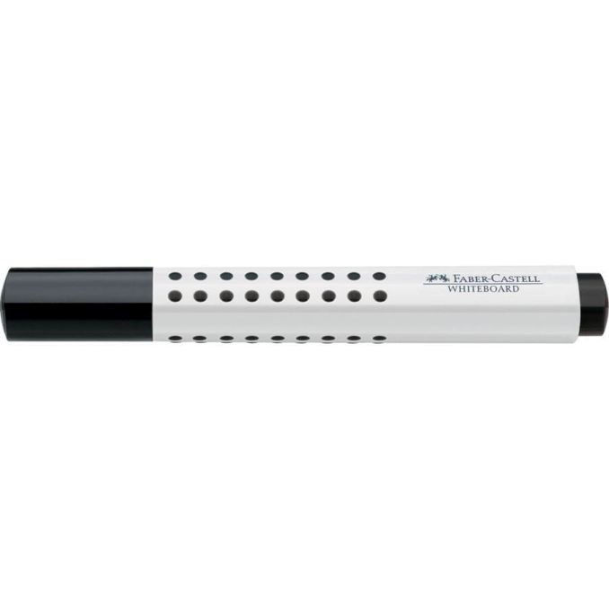 Markere si evidentiatoare - Marker whiteboard, varf tesit 2.2mm, negru, Faber-Castell Grip