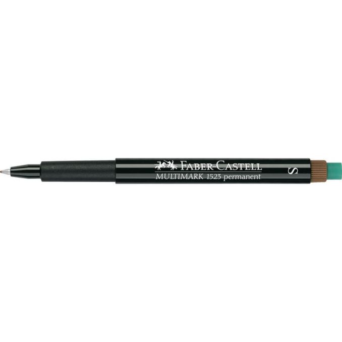 Markere si evidentiatoare - Marker permanent, varf rotund 0.4mm, maro, Faber-Castell Multimark