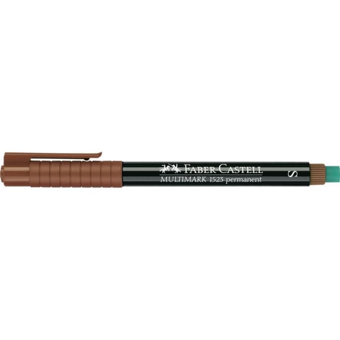 Markere si evidentiatoare - Marker permanent, varf rotund 0.4mm, maro, Faber-Castell Multimark