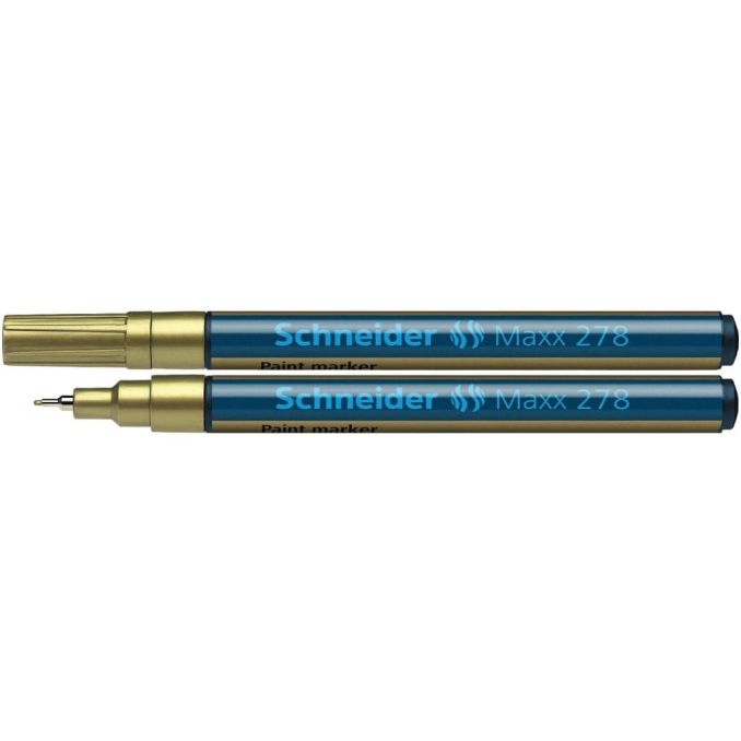 Markere si evidentiatoare - Marker cu vopsea, varf tesit 0.8mm, auriu, Schneider Maxx 278