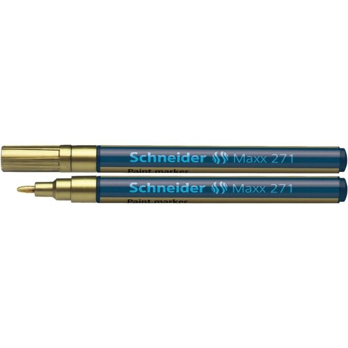 Markere si evidentiatoare - Marker cu vopsea, varf tesit 1-2mm, auriu, Schneider Maxx 271