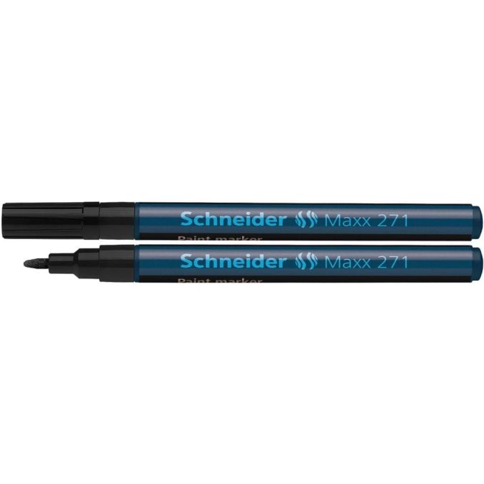 Markere si evidentiatoare - Marker cu vopsea, varf tesit 1-2mm, negru, Schneider Maxx 271