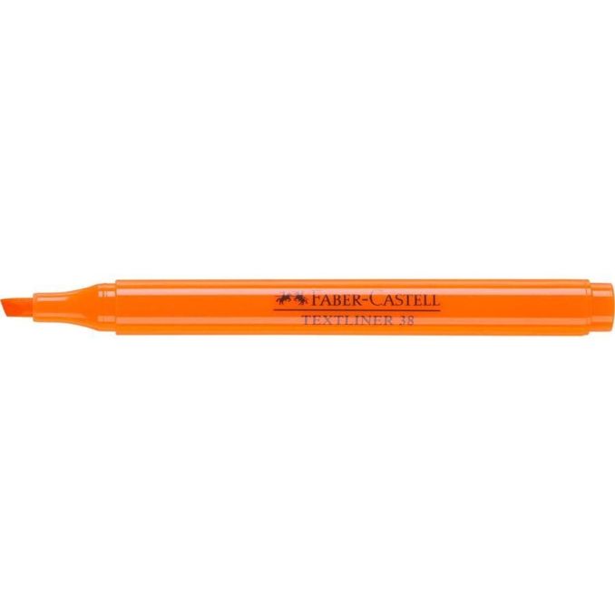 Markere si evidentiatoare - Textmarker, varf tesit 2.0mm, portocaliu, Faber-Castell 38