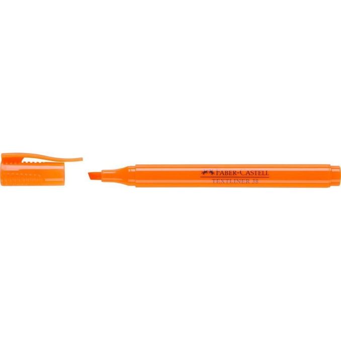 Markere si evidentiatoare - Textmarker, varf tesit 2.0mm, portocaliu, Faber-Castell 38