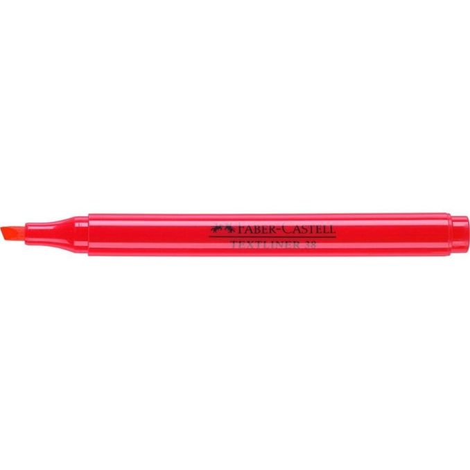 Markere si evidentiatoare - Textmarker, varf tesit 2.0mm, rosu, Faber-Castell 38