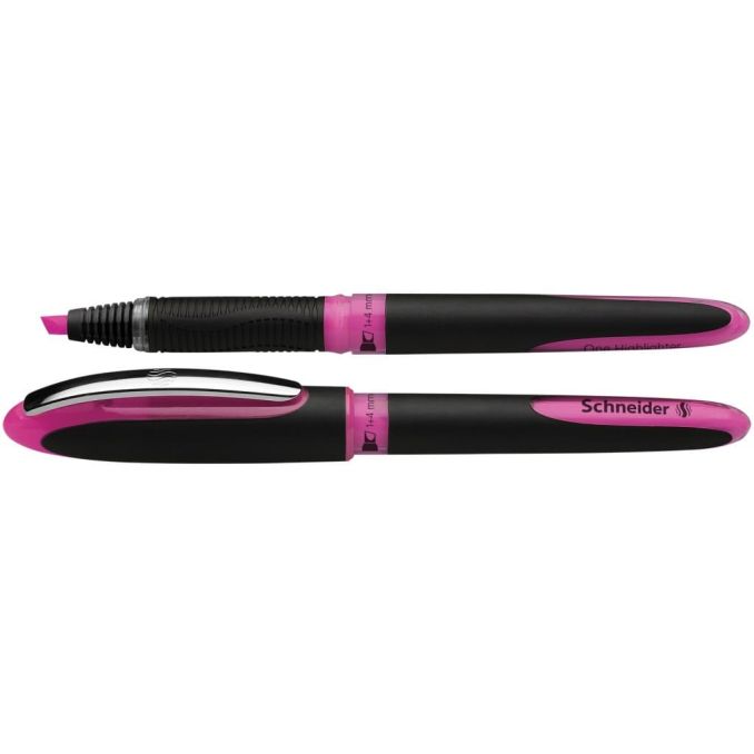 Markere si evidentiatoare - Textmarker, varf tesit 5.0mm, roz, Schneider One