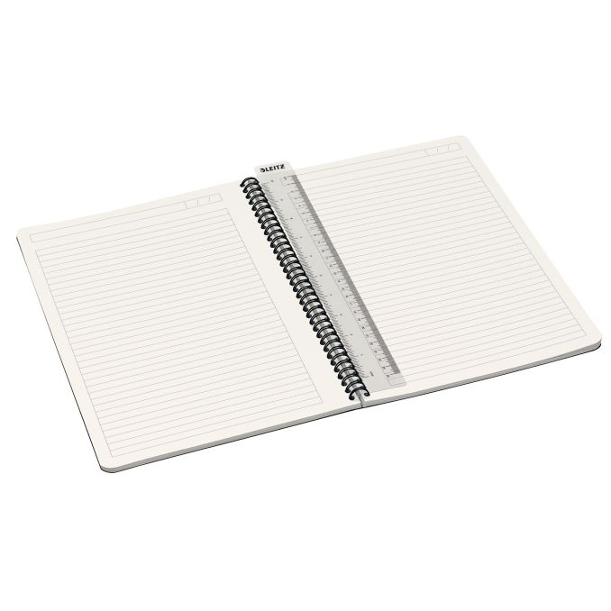 Caiete si blocnotesuri - Caiet cu spira A4, 90 file, coperta PP, dictando, galben, Leitz Office