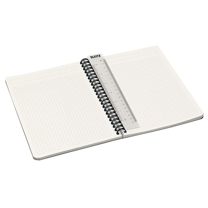 Caiete si blocnotesuri - Caiet cu spira A5, 90 file, coperta PP, matematica, gri, Leitz Office