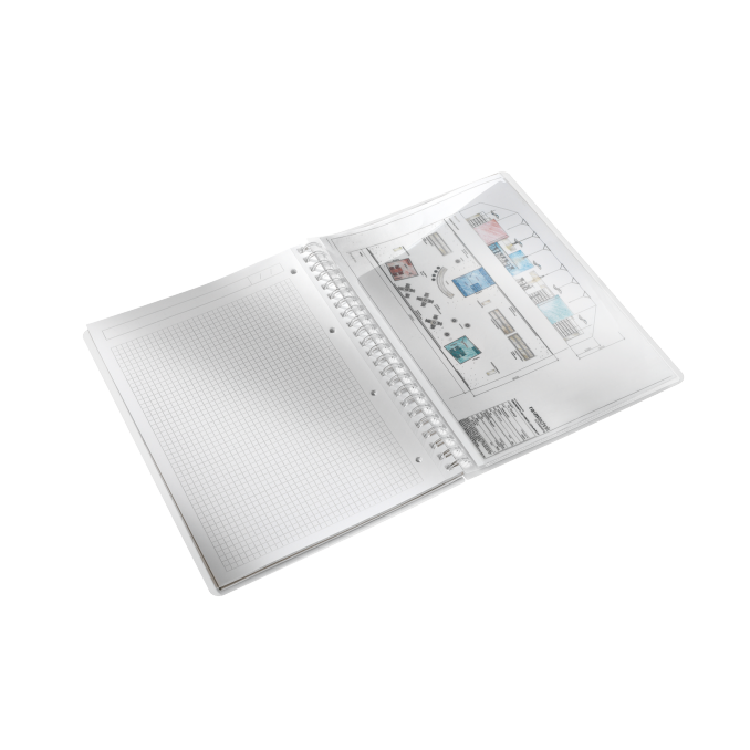 Caiete si blocnotesuri - Caiet cu spira A4, 80 file, coperta PP, matematica, verde metalizat, Leitz WOW