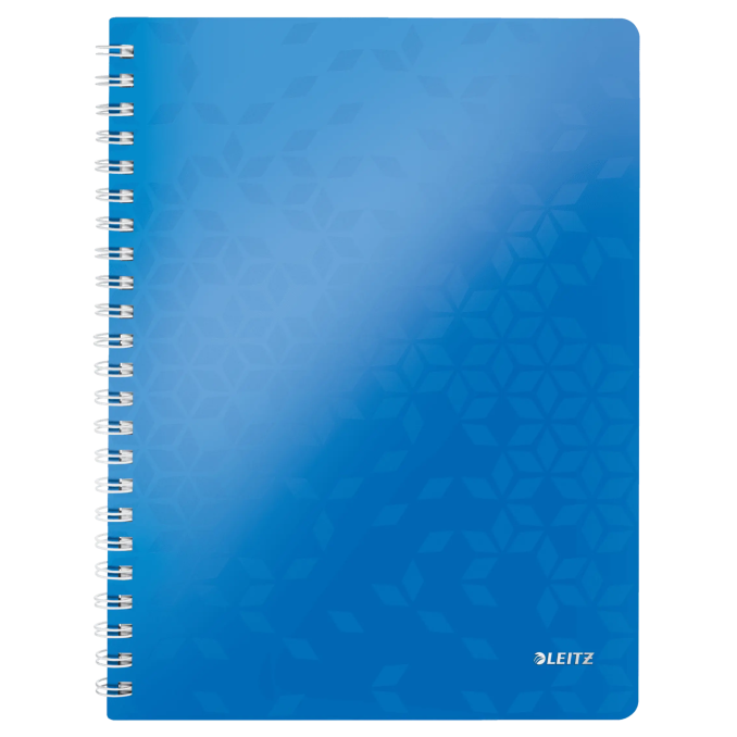 Caiete si blocnotesuri - Caiet cu spira A4, 80 file, coperta PP, dictando, albastru metalizat, Leitz WOW Caiete si blocnotesuri - Caiet cu spira A4, 80 file, coperta PP, dictando, albastru metalizat, Leitz WOW