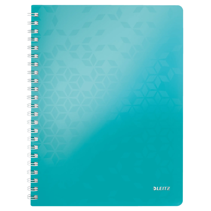 Caiete si blocnotesuri - Caiet cu spira A4, 80 file, coperta PP, dictando, turcoaz metalizat, Leitz WOW Caiete si blocnotesuri - Caiet cu spira A4, 80 file, coperta PP, dictando, turcoaz metalizat, Leitz WOW