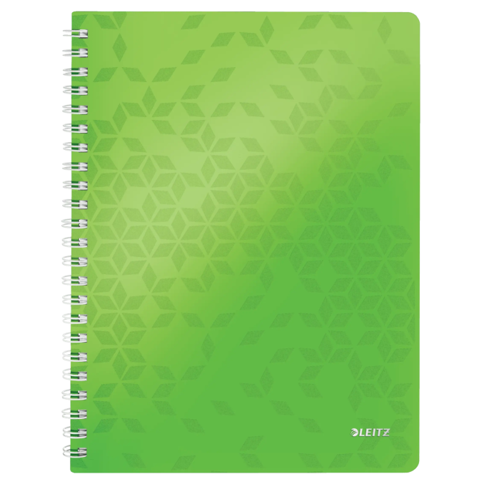 Caiete si blocnotesuri - Caiet cu spira A4, 80 file, coperta PP, dictando, verde metalizat, Leitz WOW Caiete si blocnotesuri - Caiet cu spira A4, 80 file, coperta PP, dictando, verde metalizat, Leitz WOW