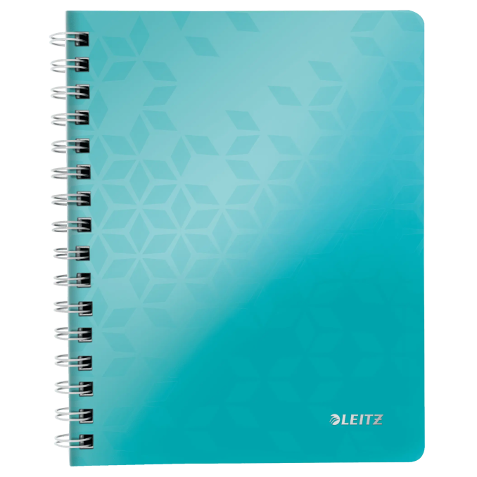 Caiete si blocnotesuri - Caiet cu spira A5, 80 file, coperta PP, matematica, turcoaz metalizat, Leitz WOW Caiete si blocnotesuri - Caiet cu spira A5, 80 file, coperta PP, matematica, turcoaz metalizat, Leitz WOW