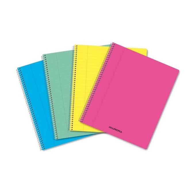 Caiete si blocnotesuri - Caiet cu spira A4, 60file, coperta  cartonata, dictando, diferite culori, Aurora