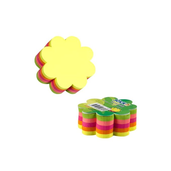 Notite adezive & Cuburi hartie - Notes autoadeziv cub - floare, 67x67mm, 5 culori neon x 50 file/set, Stick'n Notite adezive & Cuburi hartie - Notes autoadeziv cub - floare, 67x67mm, 5 culori neon x 50 file/set, Stick'n