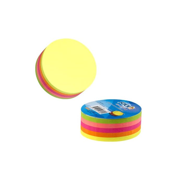 Notite adezive & Cuburi hartie - Notes autoadeziv cub - cerc, 67x67mm, 5 culori neon x 50 file/set, Stick'n Notite adezive & Cuburi hartie - Notes autoadeziv cub - cerc, 67x67mm, 5 culori neon x 50 file/set, Stick'n
