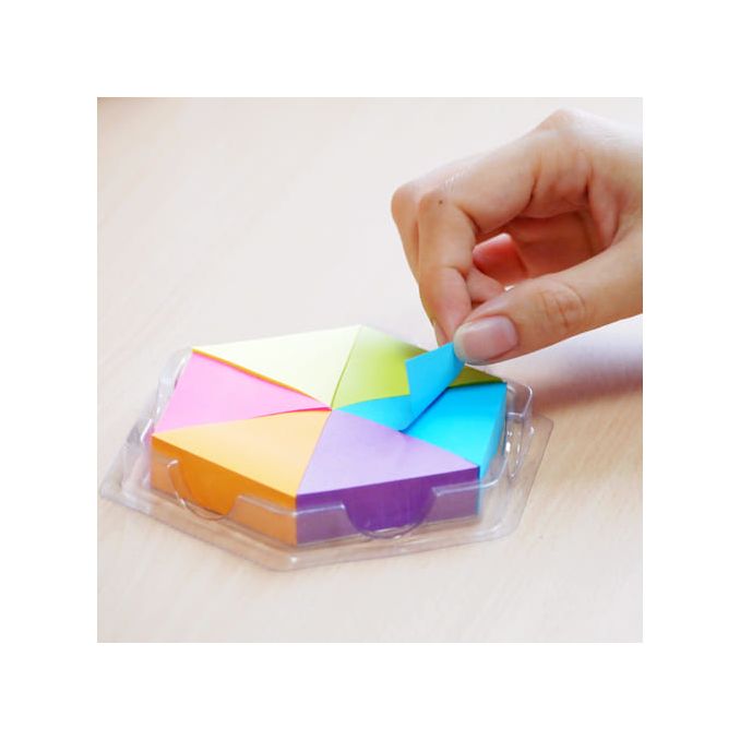 Notes autoadeziv - puzzle, 43x50mm, 6 culori neon x 25 file/set, Stick'n, 5