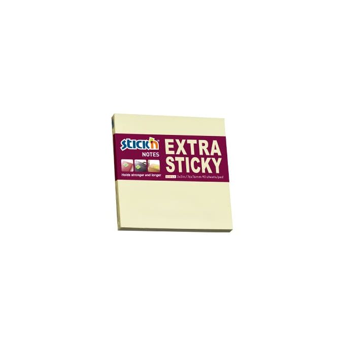 Notite adezive & Cuburi hartie - Notes autoadeziv extra-sticky, 76x76mm, 90 file/set, galben pastel, Stick'n Notite adezive & Cuburi hartie - Notes autoadeziv extra-sticky, 76x76mm, 90 file/set, galben pastel, Stick'n