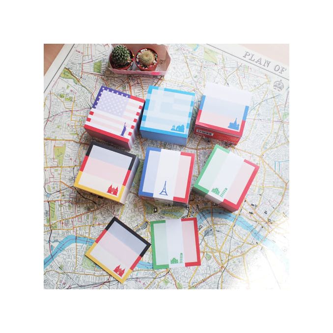 Notite adezive & Cuburi hartie - Notes autoadeziv cub - Greece, 70x70mm, 400 file/set, alb, Stick'n