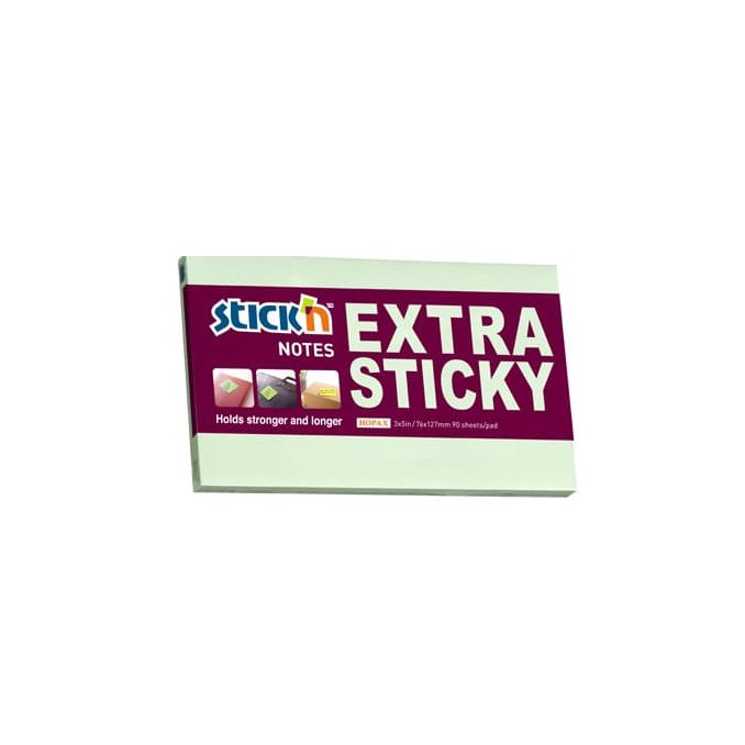 Notite adezive & Cuburi hartie - Notes autoadeziv extra-sticky, 76x127mm, 90 file/set, verde pastel, Stick'n Notite adezive & Cuburi hartie - Notes autoadeziv extra-sticky, 76x127mm, 90 file/set, verde pastel, Stick'n