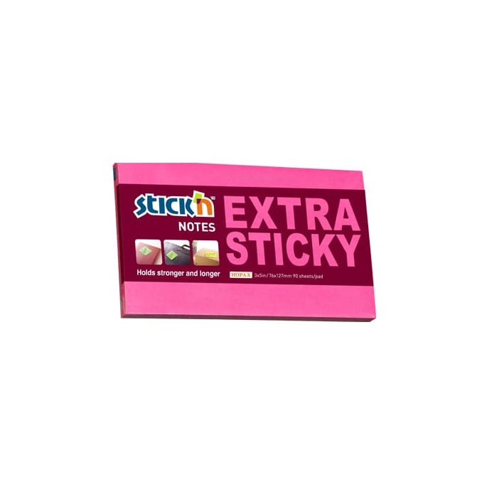 Notite adezive & Cuburi hartie - Notes autoadeziv extra-sticky, 76x127mm, 90 file/set, roz neon, Stick'n Notite adezive & Cuburi hartie - Notes autoadeziv extra-sticky, 76x127mm, 90 file/set, roz neon, Stick'n