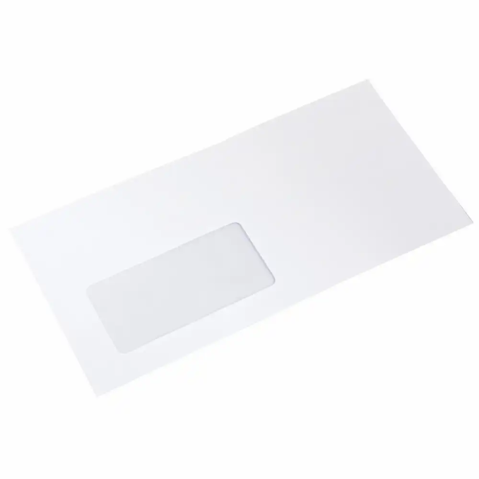 Plicuri - Plic DL (110x220mm), cu fereastra stanga, autoadeziv, alb Plicuri - Plic DL (110x220mm), cu fereastra stanga, autoadeziv, alb