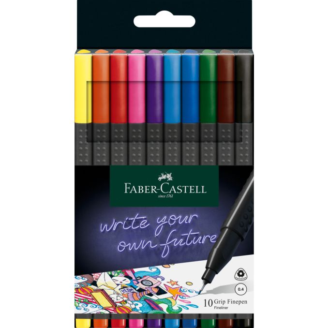 Linere si finelinere - Liner, varf 0.4mm, 10 buc/set, Faber-Castell Linere si finelinere - Liner, varf 0.4mm, 10 buc/set, Faber-Castell