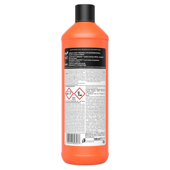 Detergenti si odorizante baie - Solutie desfundat tevi, gel, 1L, Mr. Muscle