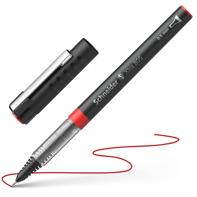 Rollere - Roller cu cerneala, varf 0.5mm, rosu, Schneider Xtra 805