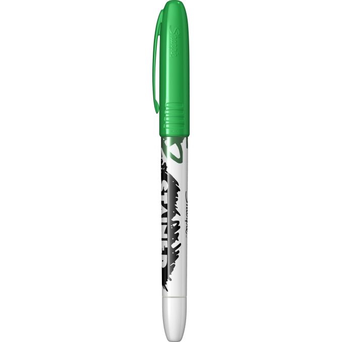 Markere si evidentiatoare - Marker pentru textile, varf tip pensula 4.5mm, verde, Sharpie Stainer Brush