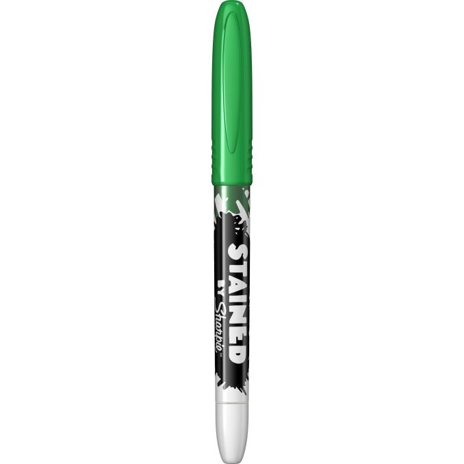 Markere si evidentiatoare - Marker pentru textile, varf tip pensula 4.5mm, verde, Sharpie Stainer Brush