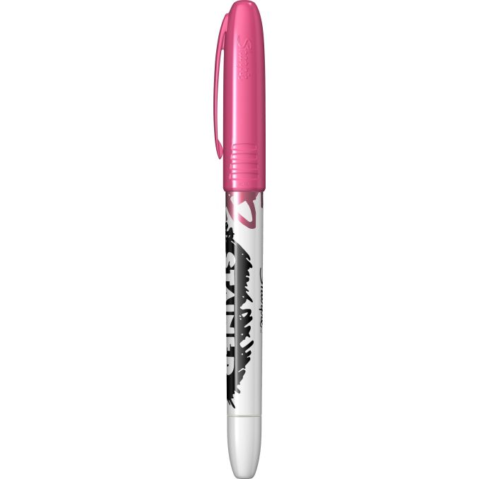 Markere si evidentiatoare - Marker pentru textile, varf tip pensula 4.5mm, roz, Sharpie Stainer Brush