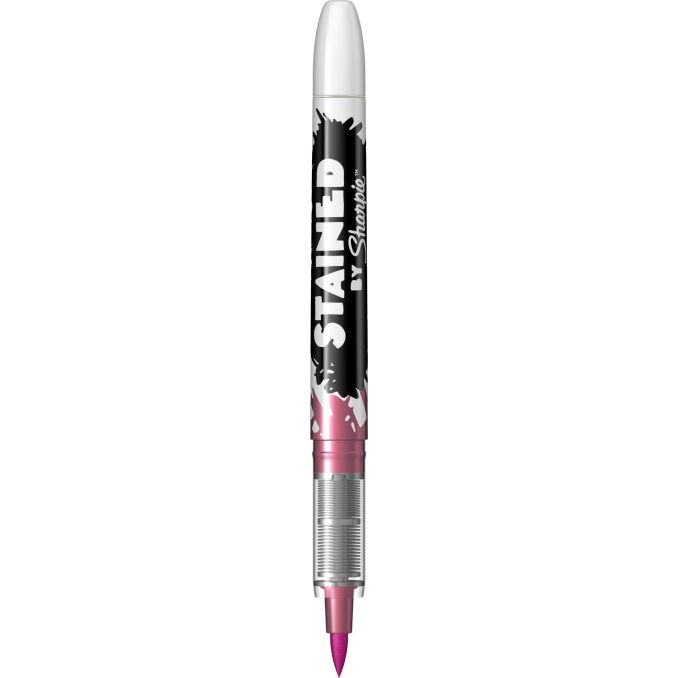 Markere si evidentiatoare - Marker pentru textile, varf tip pensula 4.5mm, roz, Sharpie Stainer Brush