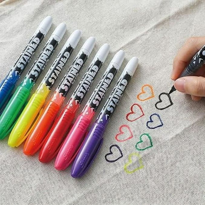 Markere si evidentiatoare - Marker pentru textile, varf tip pensula 4.5mm, roz, Sharpie Stainer Brush