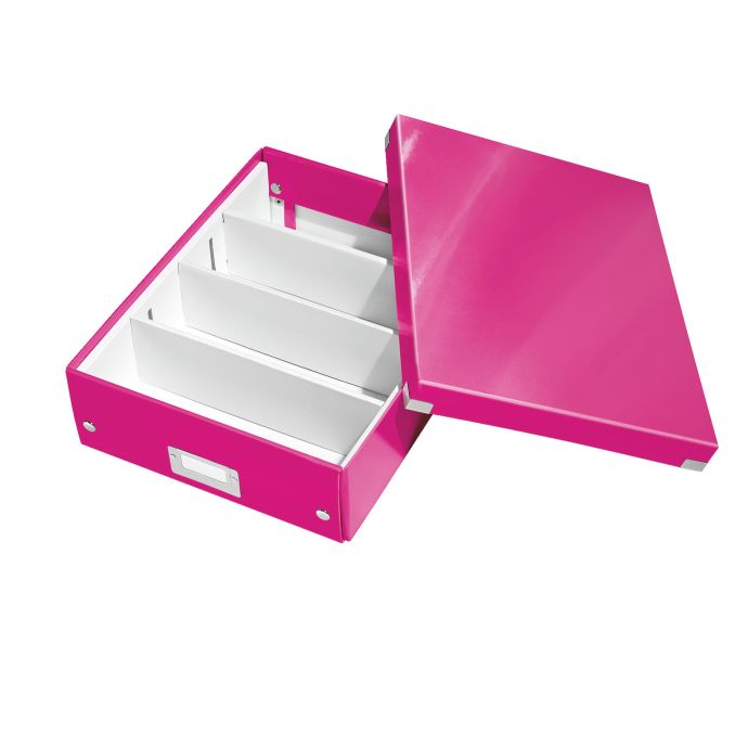 Accesorii pentru ambalare - Cutie organizer, medie, 281x100x370mm, roz, Leitz Click&Store