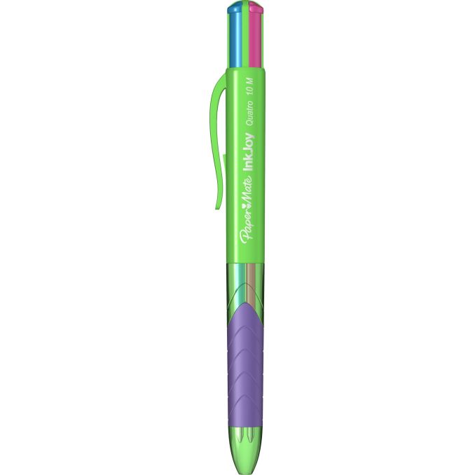 Pixuri - Pix cu mecanism, multi-pen, varf 1.0mm, lime fun, Papermate InkJoy Quatro