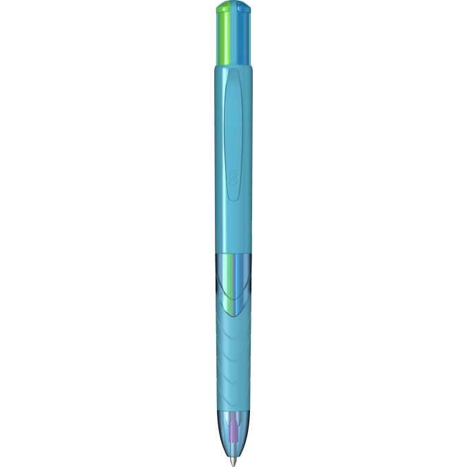 Pixuri - Pix cu mecanism, multi-pen, varf 1.0mm, albastru deschis fun, Papermate InkJoy Quatro