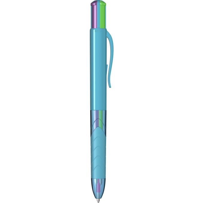 Pixuri - Pix cu mecanism, multi-pen, varf 1.0mm, albastru deschis fun, Papermate InkJoy Quatro