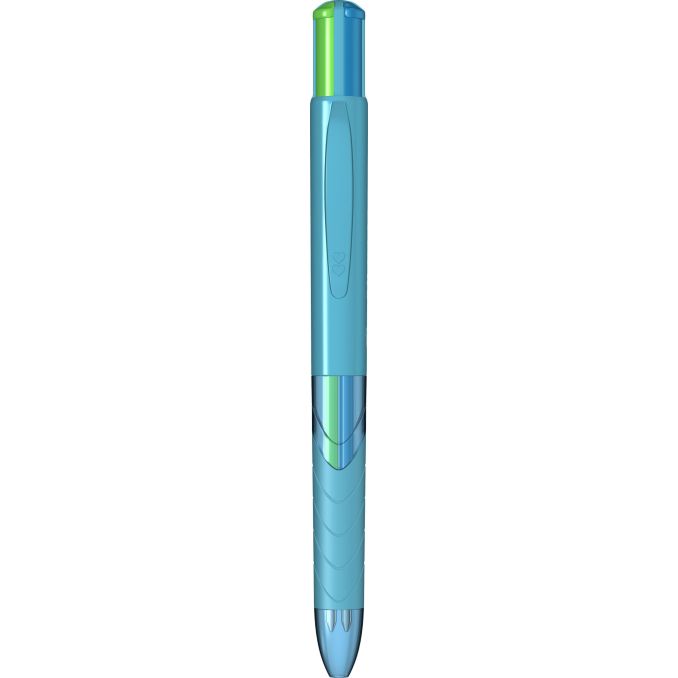Pixuri - Pix cu mecanism, multi-pen, varf 1.0mm, albastru deschis fun, Papermate InkJoy Quatro