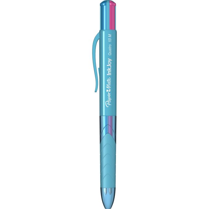 Pixuri - Pix cu mecanism, multi-pen, varf 1.0mm, albastru deschis fun, Papermate InkJoy Quatro