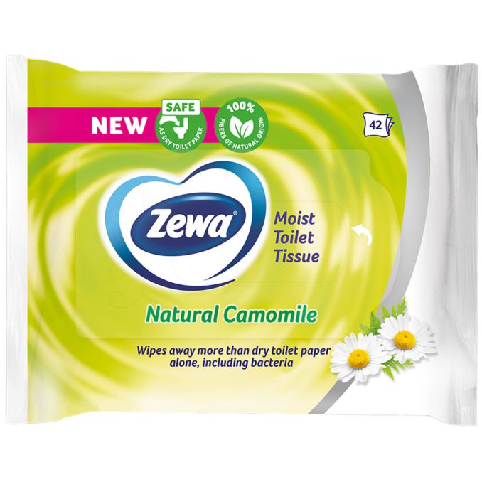 Hartie igienica, prosoape si servetele - Hartie igienica umeda, 42 buc/pachet, camomile, Zewa Hartie igienica, prosoape si servetele - Hartie igienica umeda, 42 buc/pachet, camomile, Zewa