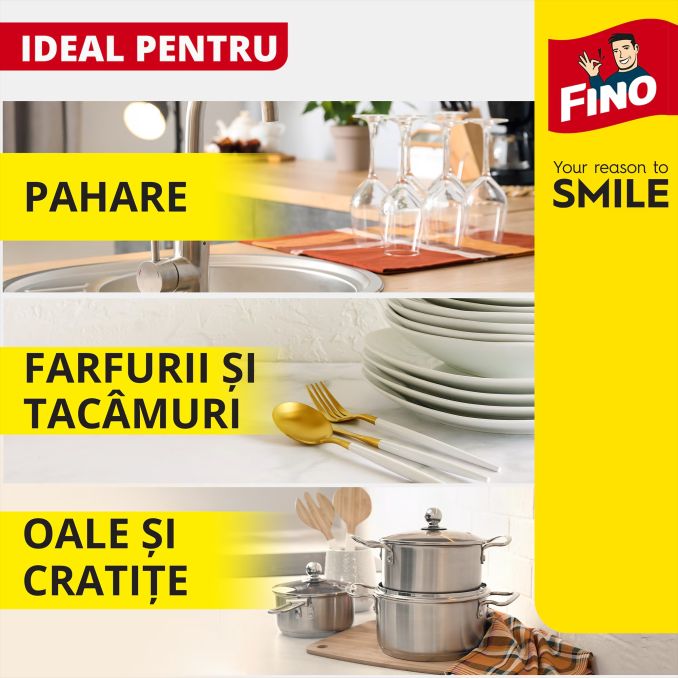 Produse de curatenie - Bureti vase, 5 buc/set, Fino