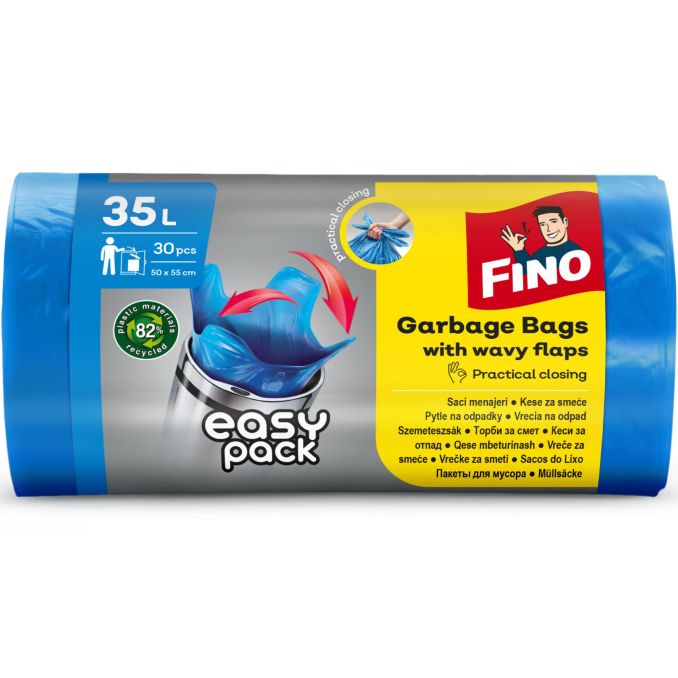 Produse de curatenie - Saci menajeri, 35L, 30 buc/rola, Fino Easy Pack Produse de curatenie - Saci menajeri, 35L, 30 buc/rola, Fino Easy Pack